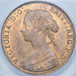 1860 Halfpenny (CGS UNC 80) - Victoria British Bronze Coin - Superb