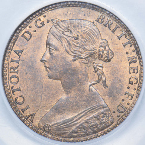 1860 Halfpenny (CGS UNC 82) - Victoria British Bronze Coin - Superb