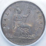 1862 Halfpenny (CGS UNC 82) - Victoria British Bronze Coin - Superb