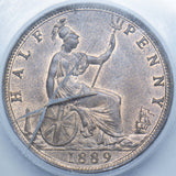 1889 Halfpenny (CGS UNC 82) - Victoria British Bronze Coin - Superb