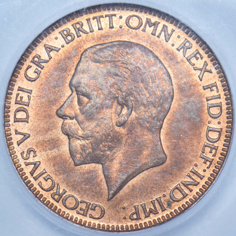 1928 Halfpenny (CGS UNC 80) - George V British Bronze Coin - Superb
