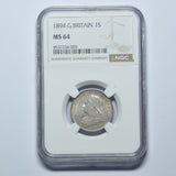 1894 Shilling (NGC MS 64) - Victoria British Silver Coin - Superb
