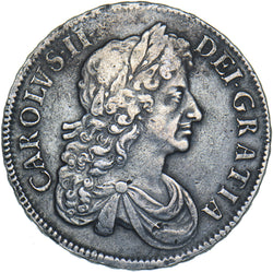 1677 Crown - Charles II British Silver Coin - Nice