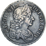 1677 Crown - Charles II British Silver Coin - Nice