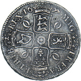 1677 Crown - Charles II British Silver Coin - Nice