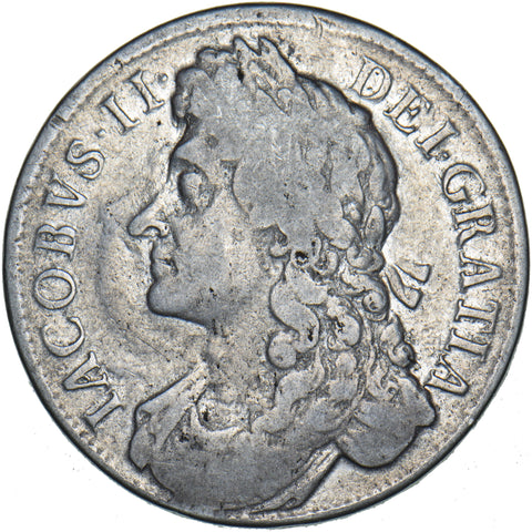 1686 Crown - James II British Silver Coin