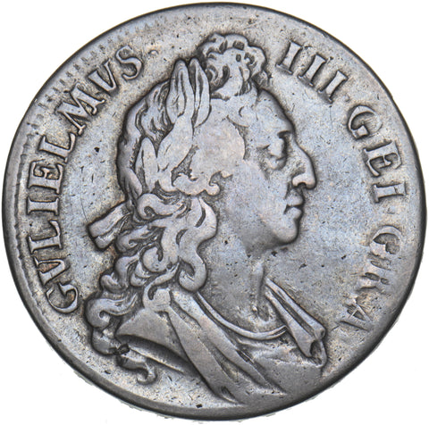 1696 Crown (GEI Error) - William III British Silver Coin - Nice