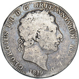 1819 LIX Crown (No Stops On Edge) - George III British Silver Coin