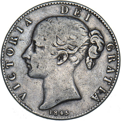 1845 Crown - Victoria British Silver Coin