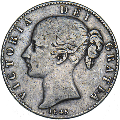 1845 Crown - Victoria British Silver Coin