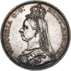 1887 Crown - Victoria British Silver Coin - Very Nice