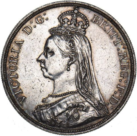 1887 Crown - Victoria British Silver Coin - Very Nice