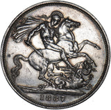 1887 Crown - Victoria British Silver Coin - Very Nice