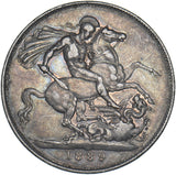 1889 Crown - Victoria British Silver Coin - Nice