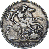 1890 Crown - Victoria British Silver Coin