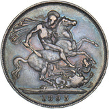 1893 LVI Crown - Victoria British Silver Coin - Nice