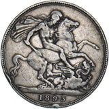 1893 LVI Crown - Victoria British Silver Coin