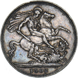 1902 Crown - Edward VII British Silver Coin - Nice