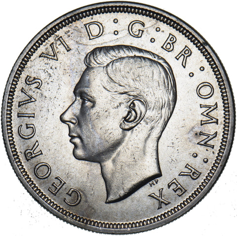1937 Crown - George VI British Silver Coin - Very Nice