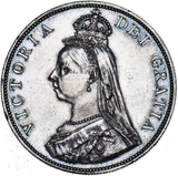 1887 Double Florin (Arabic 1) - Victoria British Silver Coin - Very Nice
