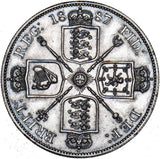 1887 Double Florin (Arabic 1) - Victoria British Silver Coin - Very Nice