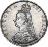 1887 Double Florin (Scarce Dies 1B) - Victoria British Silver Coin - Very Nice