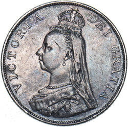 1887 Double Florin (Arabic 1) - Victoria British Silver Coin - Nice