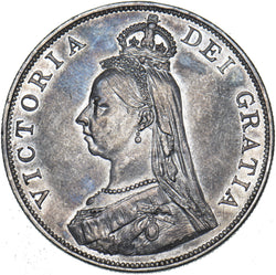 1887 Double Florin (Arabic 1) - Victoria British Silver Coin - Very Nice