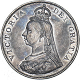 1887 Double Florin (Arabic 1) - Victoria British Silver Coin - Very Nice