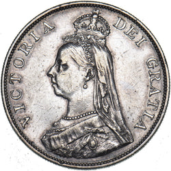1888 Double Florin - Victoria British Silver Coin - Nice