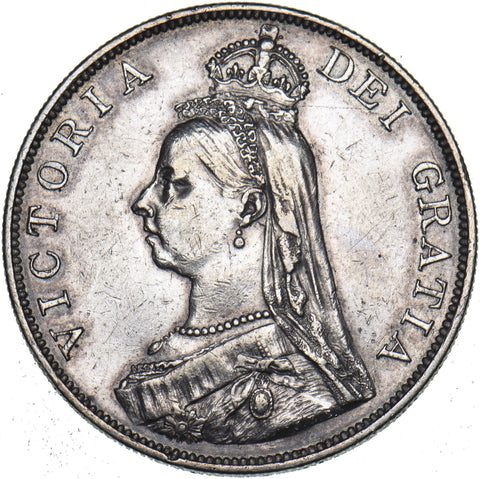 1888 Double Florin - Victoria British Silver Coin - Nice
