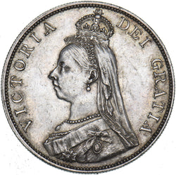 1888 Double Florin (Inverted 1) - Victoria British Silver Coin - Very Nice