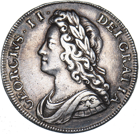1731 Halfcrown - George II British Silver Coin - Very Nice