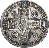 1736 Halfcrown - George II British Silver Coin - Nice