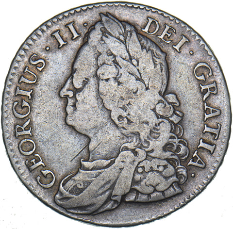 1745 Halfcrown (Roses) - George II British Silver Coin - Nice