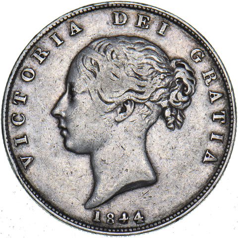 1844 Halfcrown - Victoria British Silver Coin - Nice