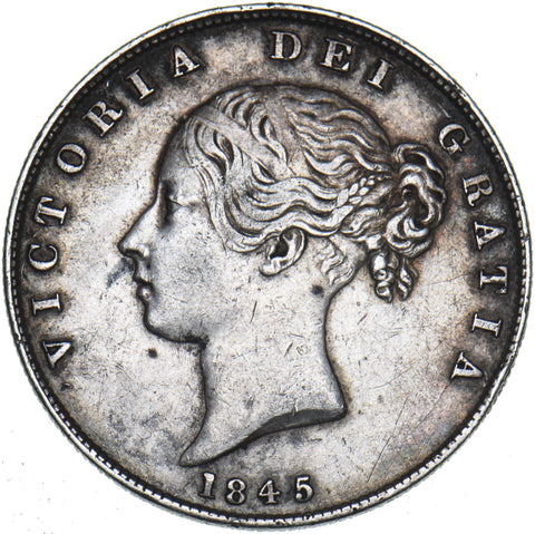 1845 Halfcrown - Victoria British Silver Coin - Nice