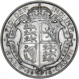 1916 Halfcrown - George V British Silver Coin - Nice