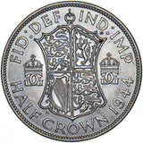1944 Halfcrown - George VI British Silver Coin - Superb