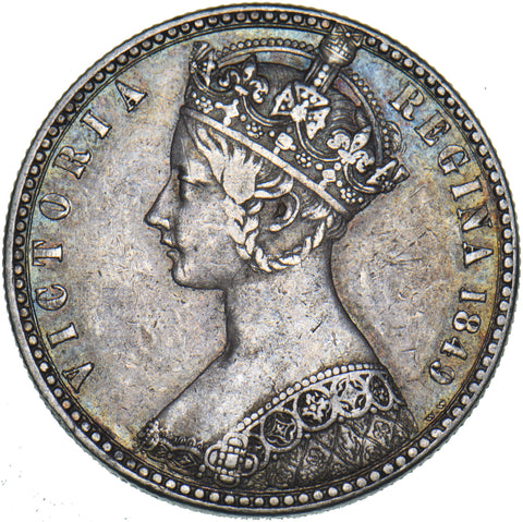 1849 Godless Florin - Victoria British Silver Coin - Nice