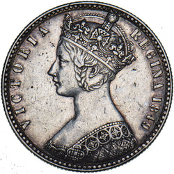 1849 Godless Florin - Victoria British Silver Coin - Nice
