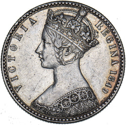 1849 Godless Florin - Victoria British Silver Coin - Very Nice
