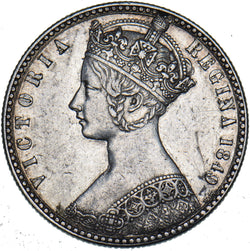 1849 Godless Florin - Victoria British Silver Coin - Very Nice
