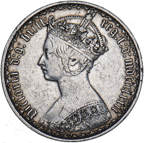 1872 Gothic Florin (Die no. 81) - Victoria British Silver Coin - Nice