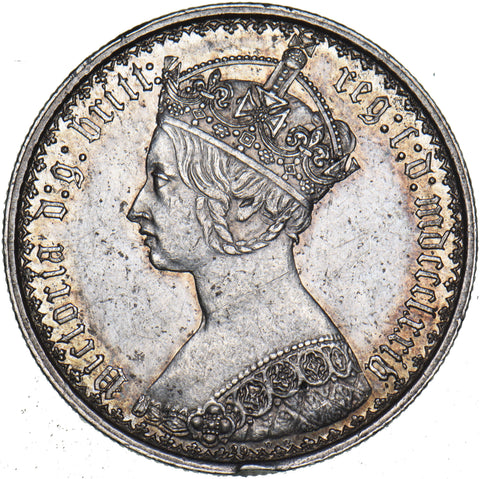 1874 Gothic Florin (Die no. 29) - Victoria British Silver Coin - Very Nice