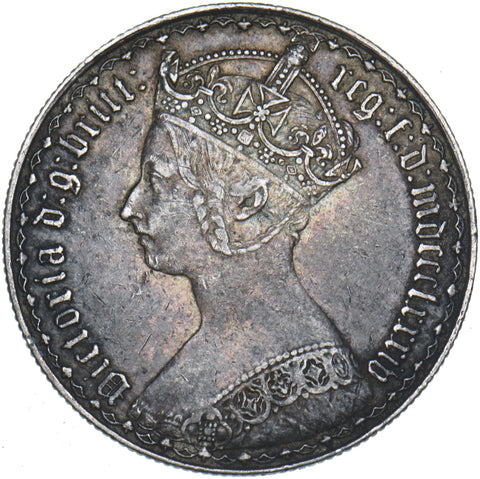 1884 Gothic Florin - Victoria British Silver Coin - Very Nice