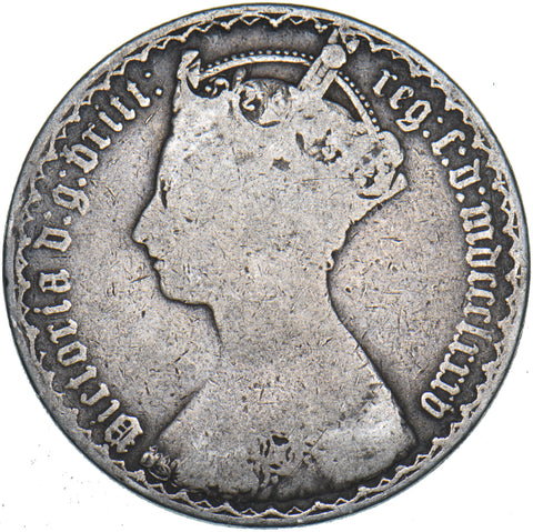1885 Gothic Florin - Victoria British Silver Coin