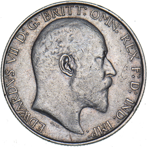 1909 Florin - Edward VII British Silver Coin - Nice
