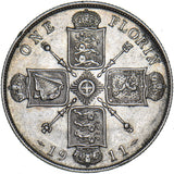 1911 Florin - George V British Silver Coin - Nice