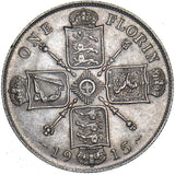 1915 Florin - George V British Silver Coin - Very Nice